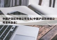 中国沪深区块链公司龙头[中国沪深区块链公司龙头企业]